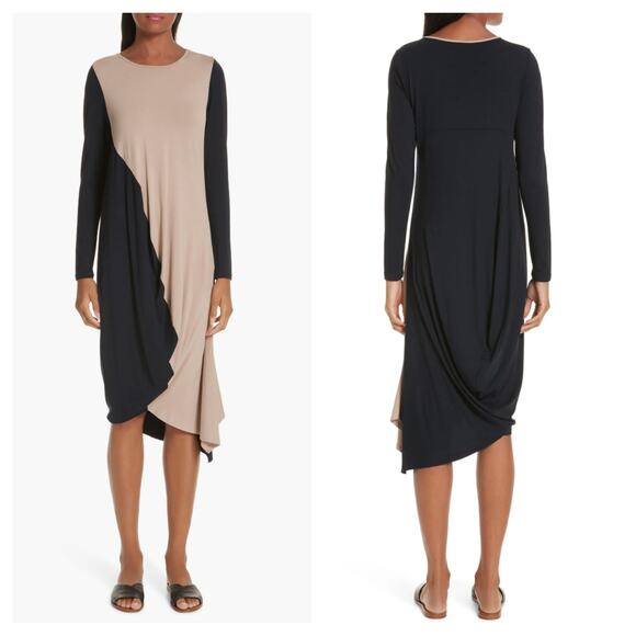 ZERO + MARIA CORNEJO Colorblock Jersey Dress In Sand/ Black Size XS $575 - Picture 1 of 11